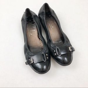 AGL Black Leather Flats
